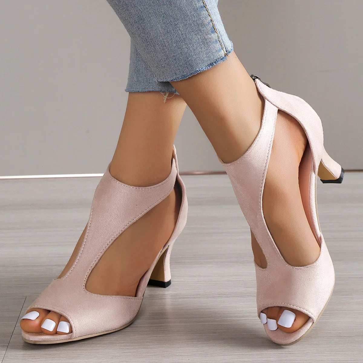 Leather High Heels Shoes