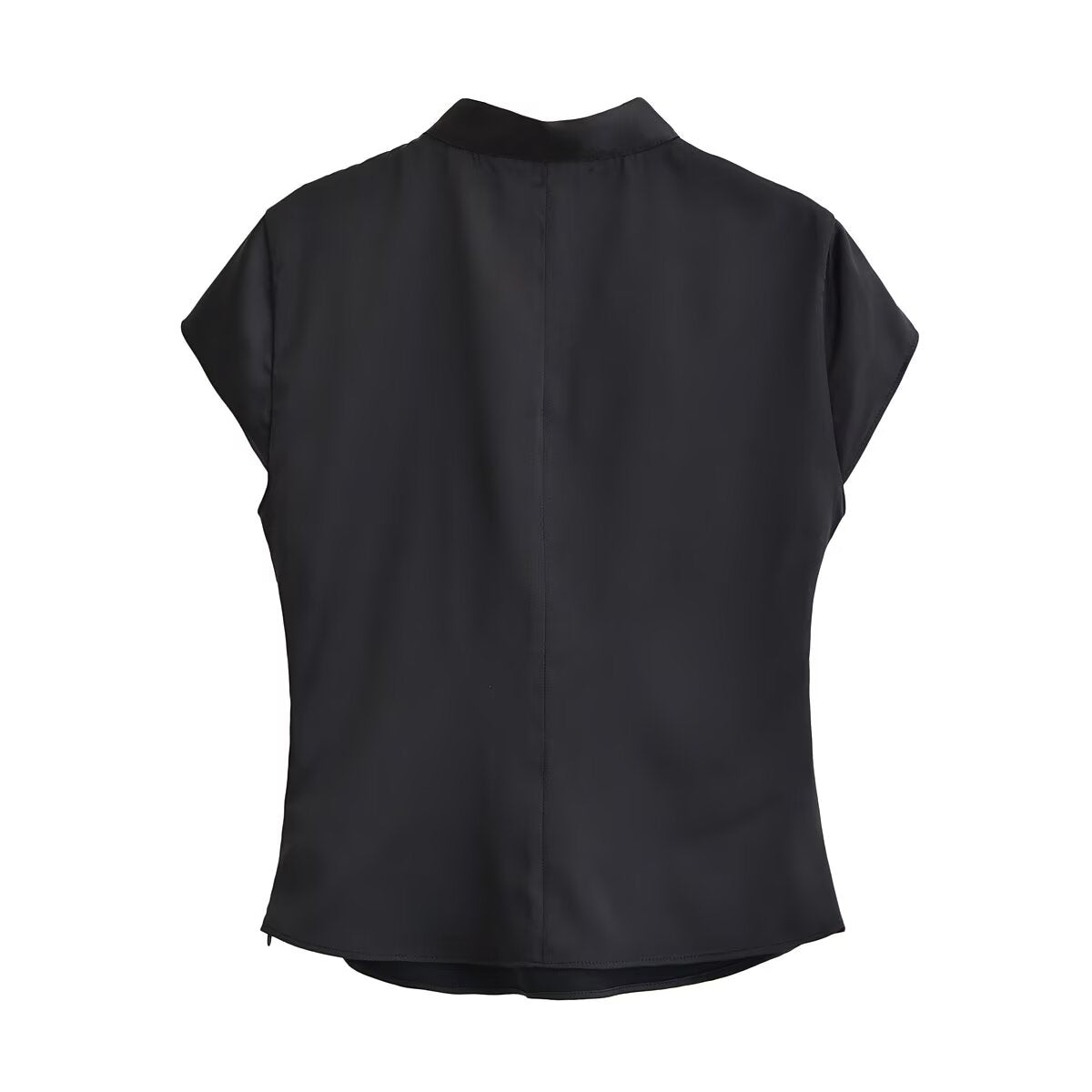 Button-Detail Silk Satin Top