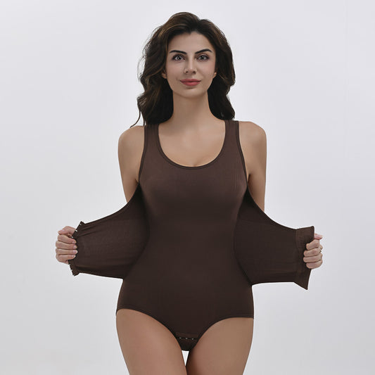 Enhanced Full-Body Shaping Bodysuit for Women, Breathable Lightweight, Body-Sculpting with Front Closure, Tummy Control, Waist Cincher, Slimming and Contouring