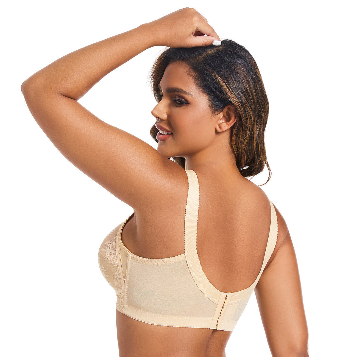 Cross-border Ultra-thin Plus Size Full Cup Export Bra Without Padding Lace Wire-free Transparent European and American Style Underwear