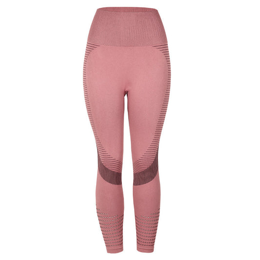 High Waist Slimming Peach Bottom Hollow Out Women's Yoga Pants Set