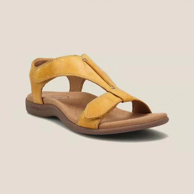 Velcro strap wide-size sandals, casual, thick-soled