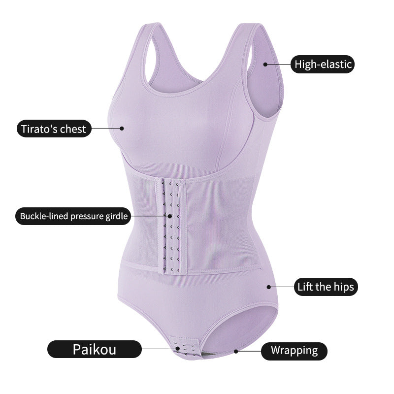 Enhanced Full-Body Shaping Bodysuit for Women, Breathable Lightweight, Body-Sculpting with Front Closure, Tummy Control, Waist Cincher, Slimming and Contouring