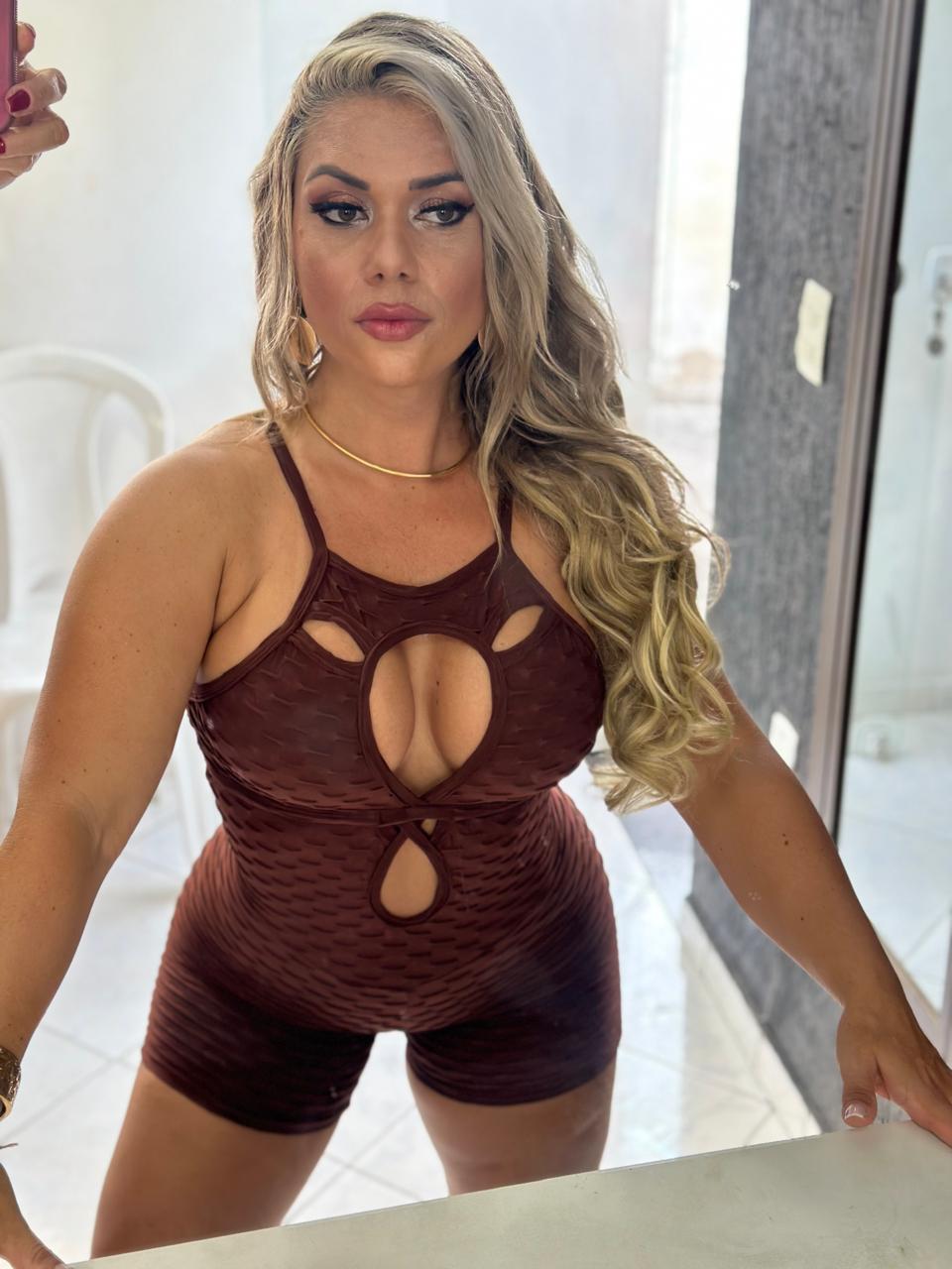 Scrunch Brown Wave Short Jumpsuit